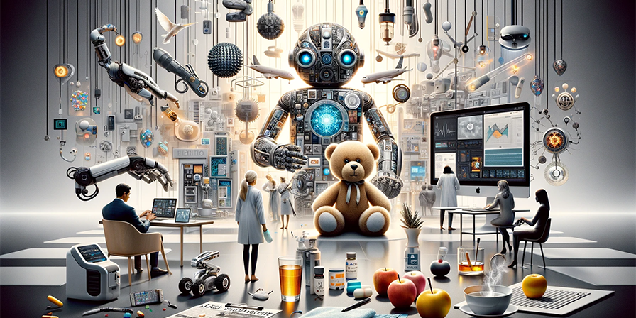 DALL·E 2023-12-21 14.41.47 – Craft an image that subtly integrates a variety of technological themes into a coherent and stylish composition_ 1) OpenAI’s GPT-4.5; 2) Curio’s inter