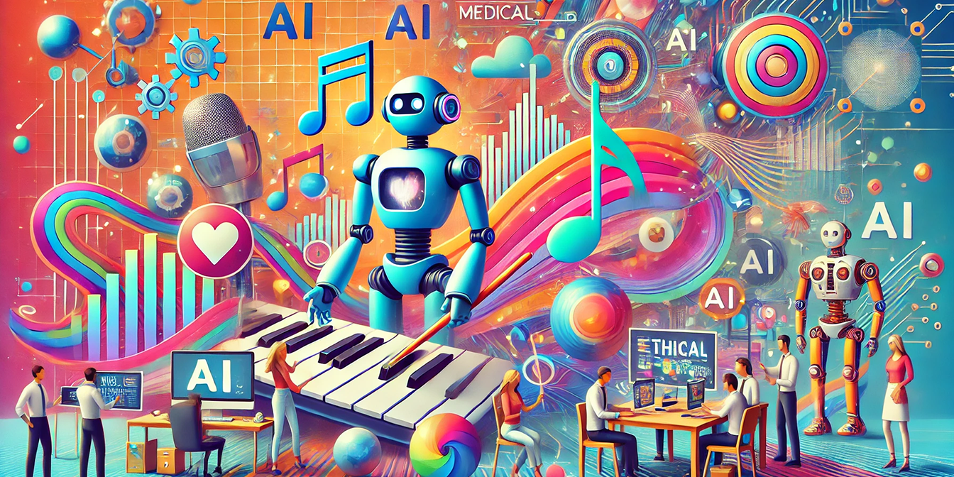 DALL·E 2025-01-02 13.50.18 – A vibrant and playful digital illustration in 16_9 format representing diverse AI topics in a modern and colorful style similar to the uploaded image